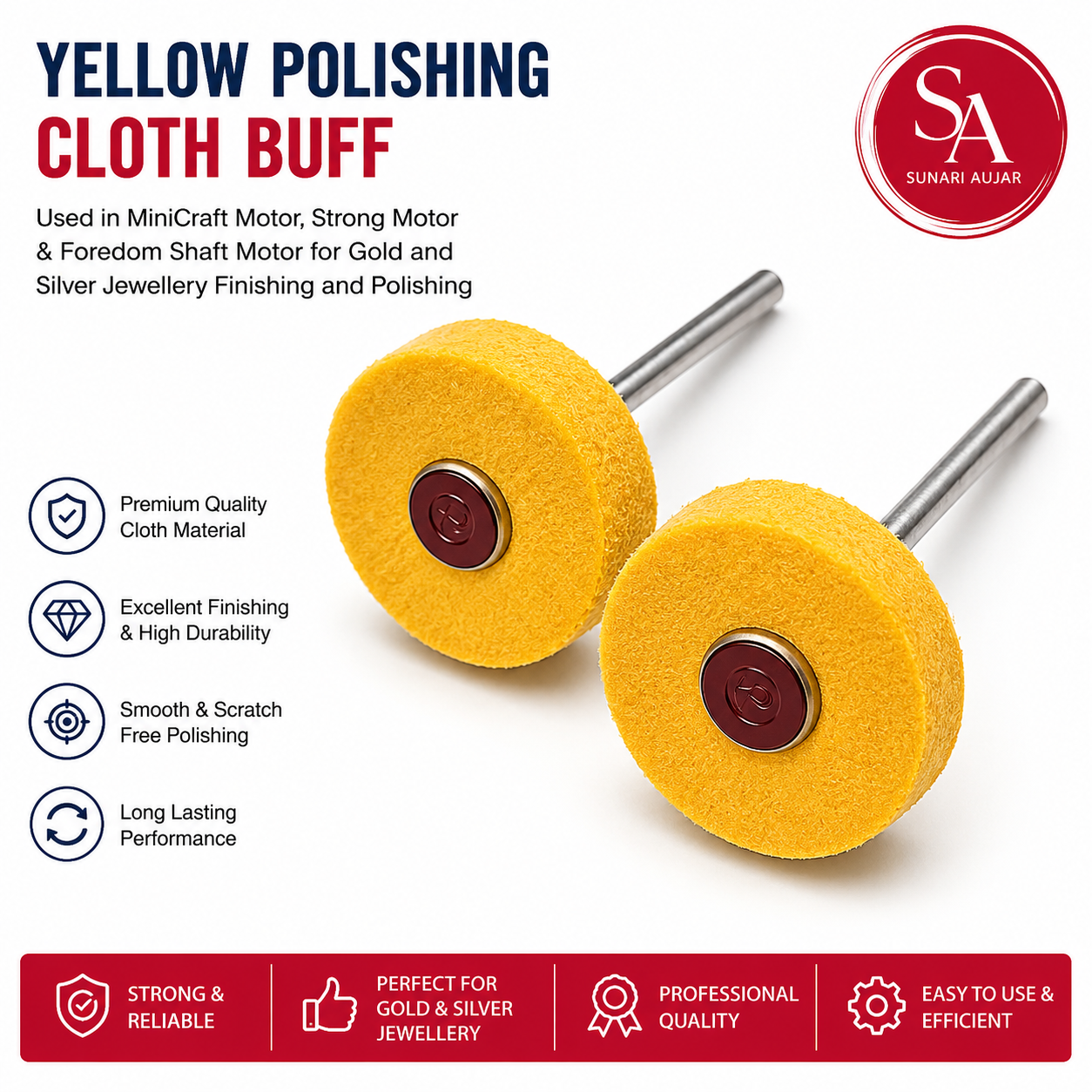 Yellow cloth Buffing wheel for Jewellery polishing imported quality