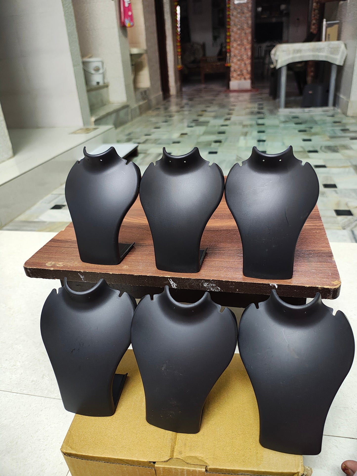 Necklace Stand 6inch for gold and silver jewellery display Plastic(Acrylic) Black pack of 6pc