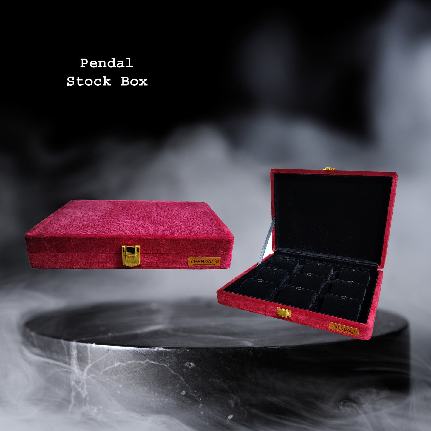 Jewellery display Box Stock Box for gold Pendals Cherry colour display box sued fabric