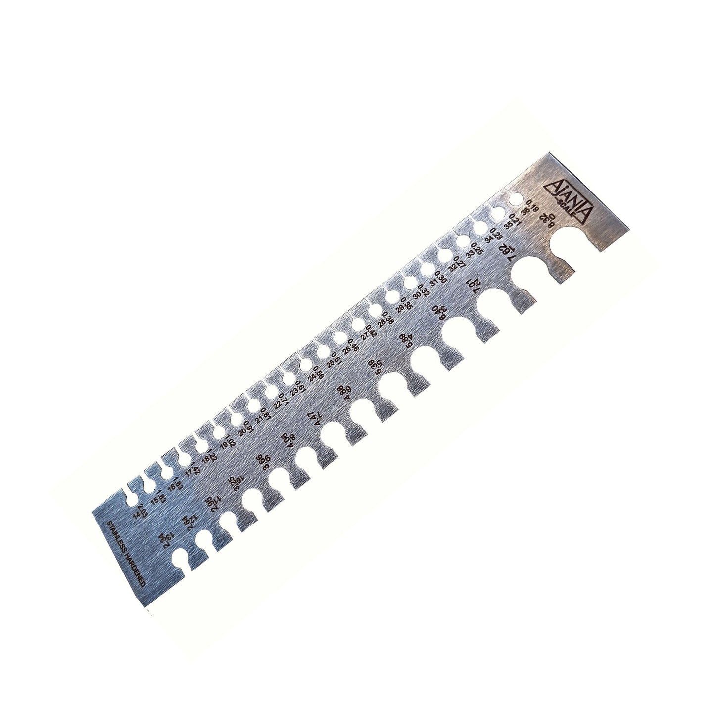 Wire Gauge (Patti) Ajanta Rectangular Shape S.W.G. Wire Gauge/Sizer In British And Metric - Made Of Stainless Steel (Size- 1 To 36)