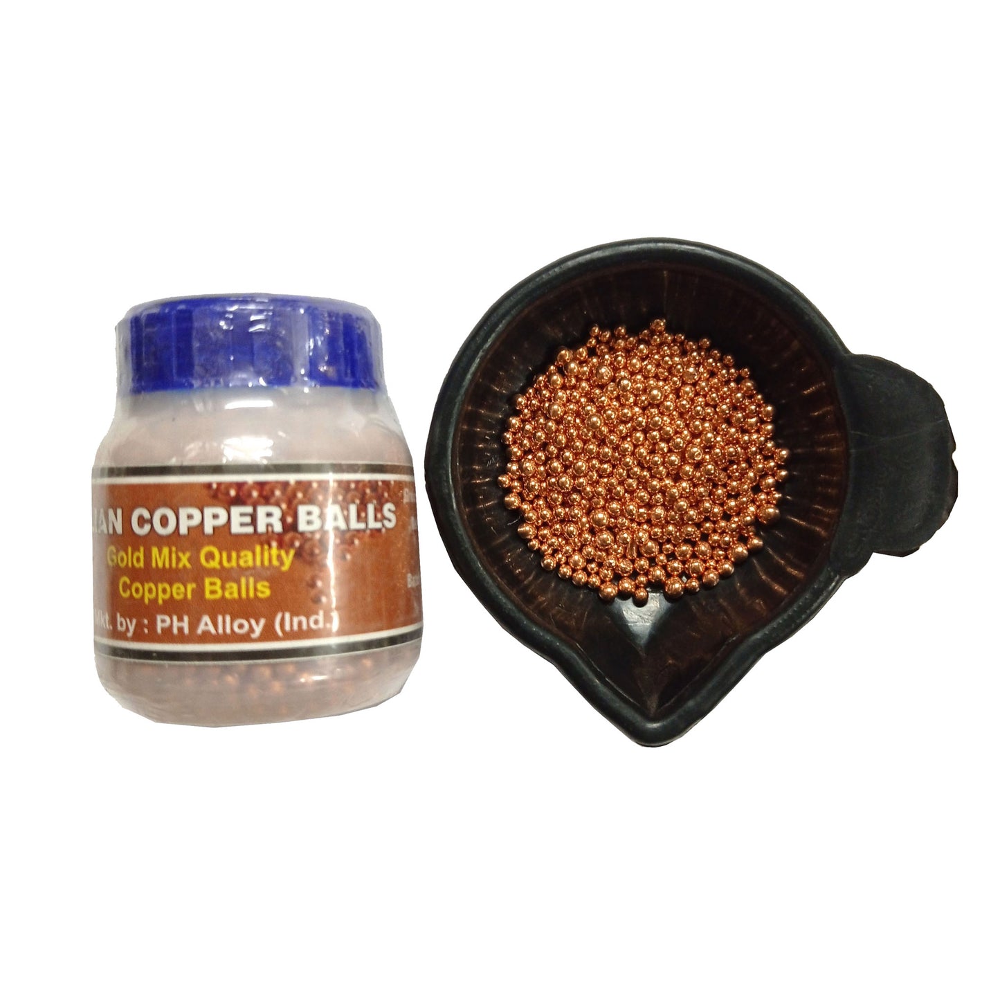 Copper (Rawal) Gold Mix Quality Shiny Pure Round Italian Copper Small Balls/Bolls (250gms)