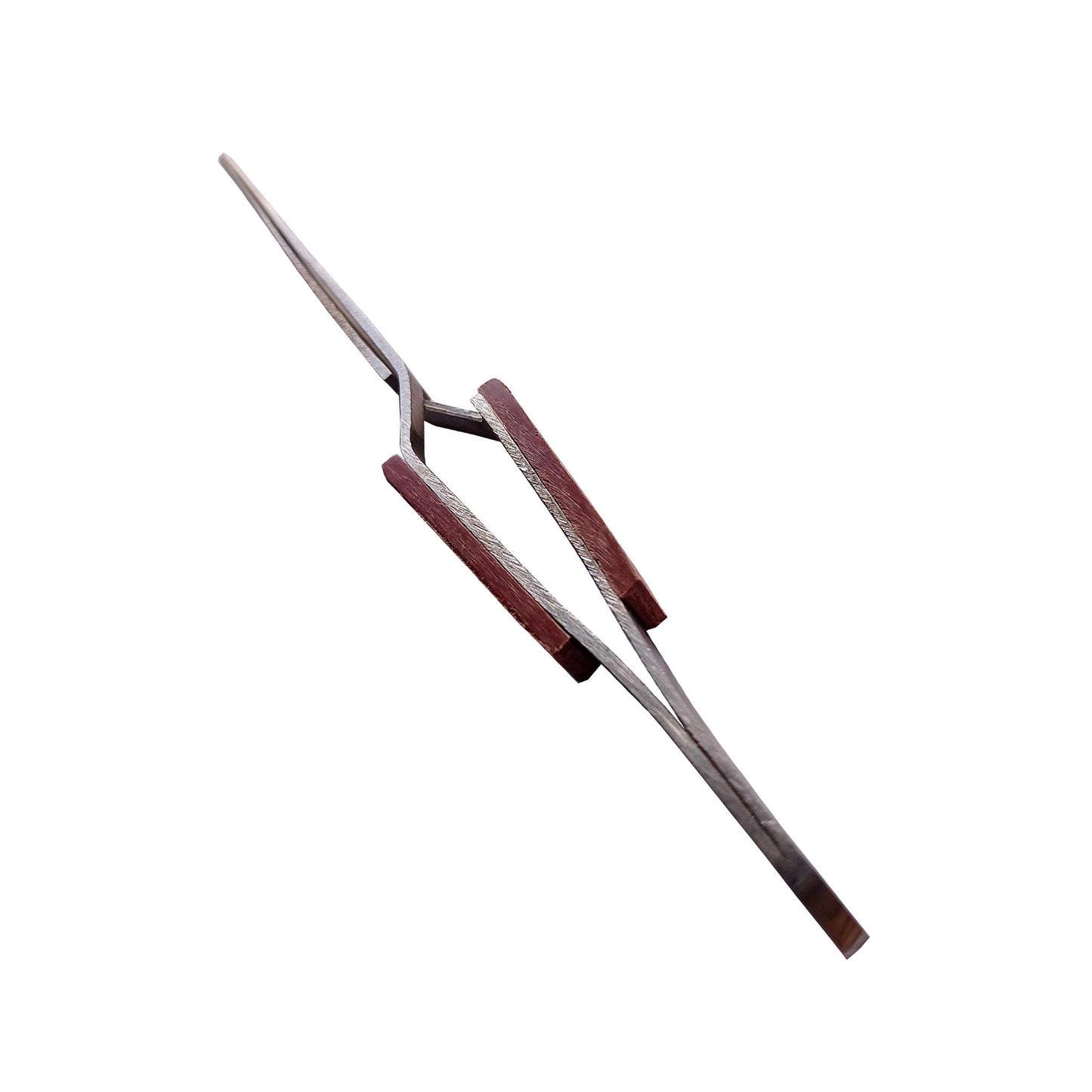 Pakad Chimti(Straight) Wooden Handle Grip Soldering Tweezer For Jewellery Works (Size-6.5")