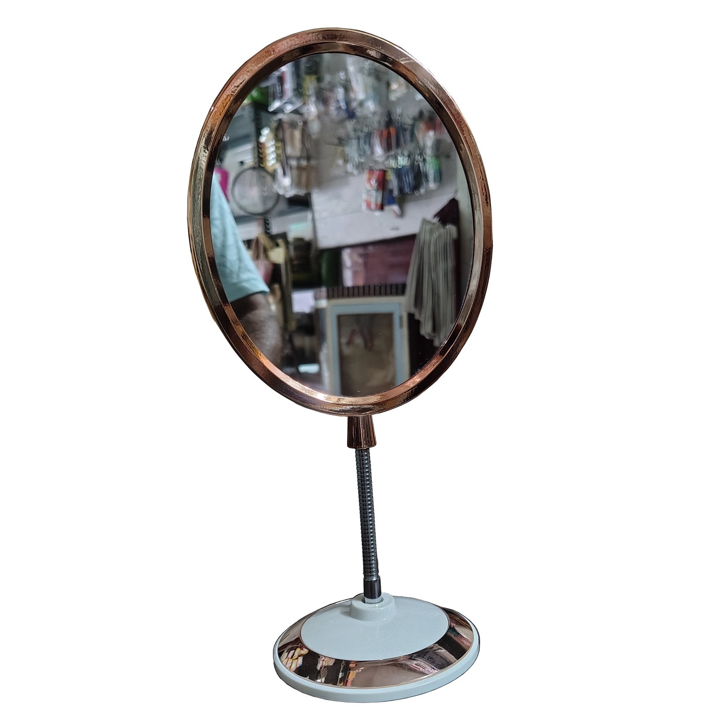 Rose Gold Flexible Counter Mirror Double Side (Oval)