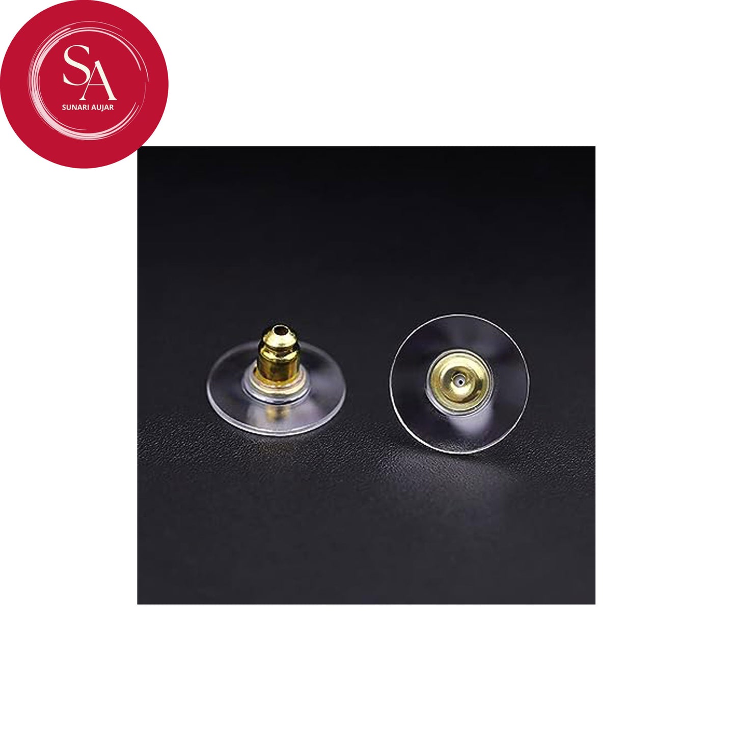 Golden Earing push pech earing backs with silicon pad 100pc