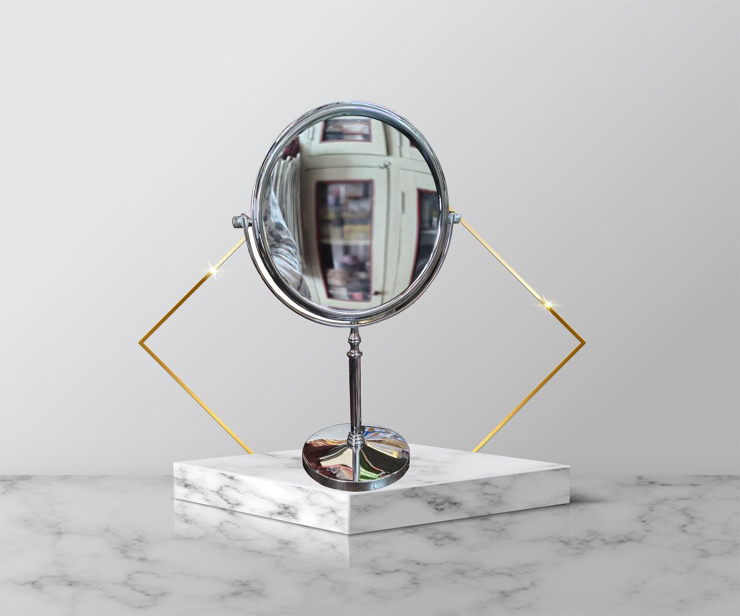Steel Heavy Counter mirror Double side table top for jewellers