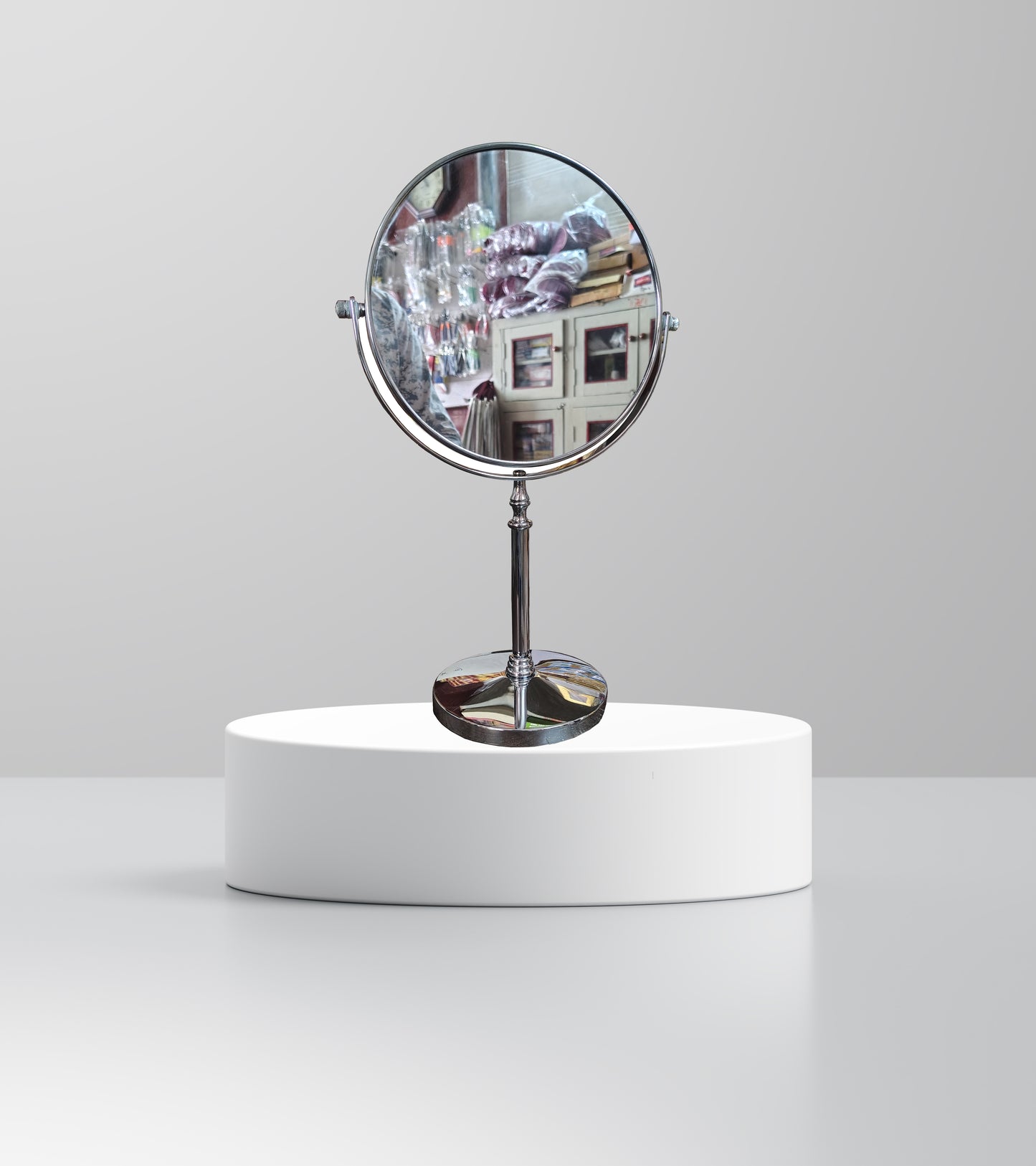 Steel Heavy Counter mirror Double side table top for jewellers