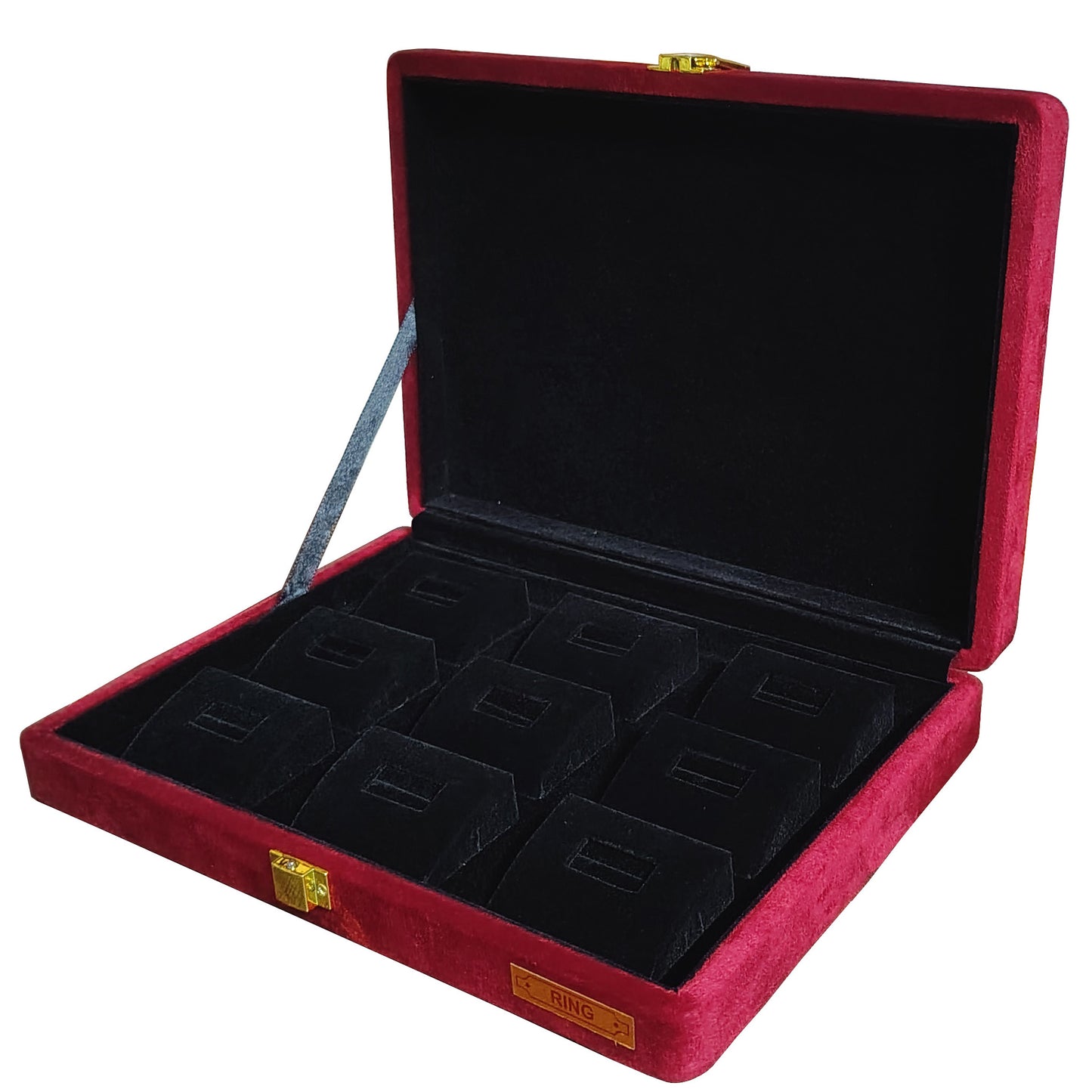 Jewellery display Box Stock Box for gold Rings Cherry colour display box sued fabric