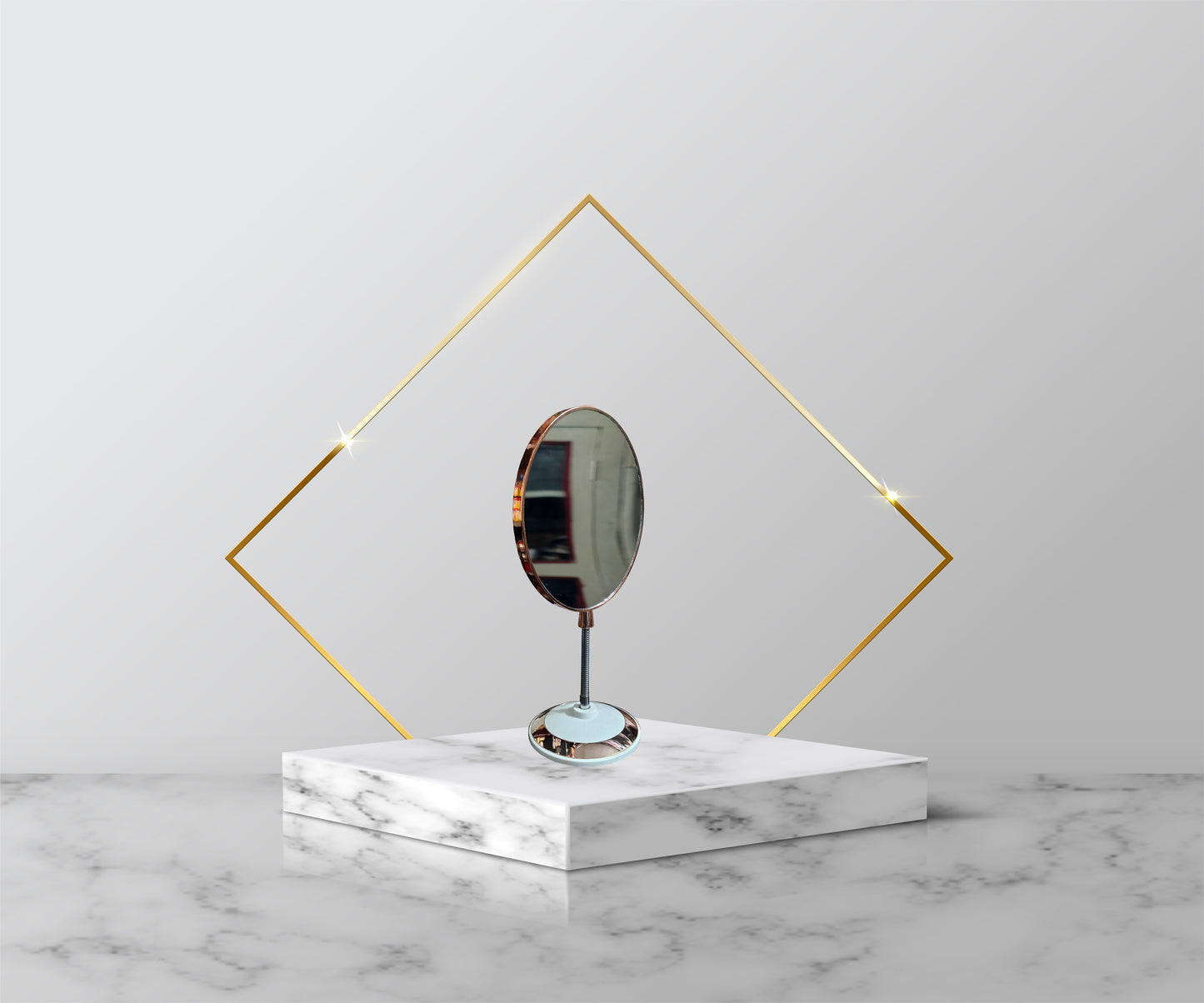 Rose Gold Flexible Counter Mirror Double Side (Oval)