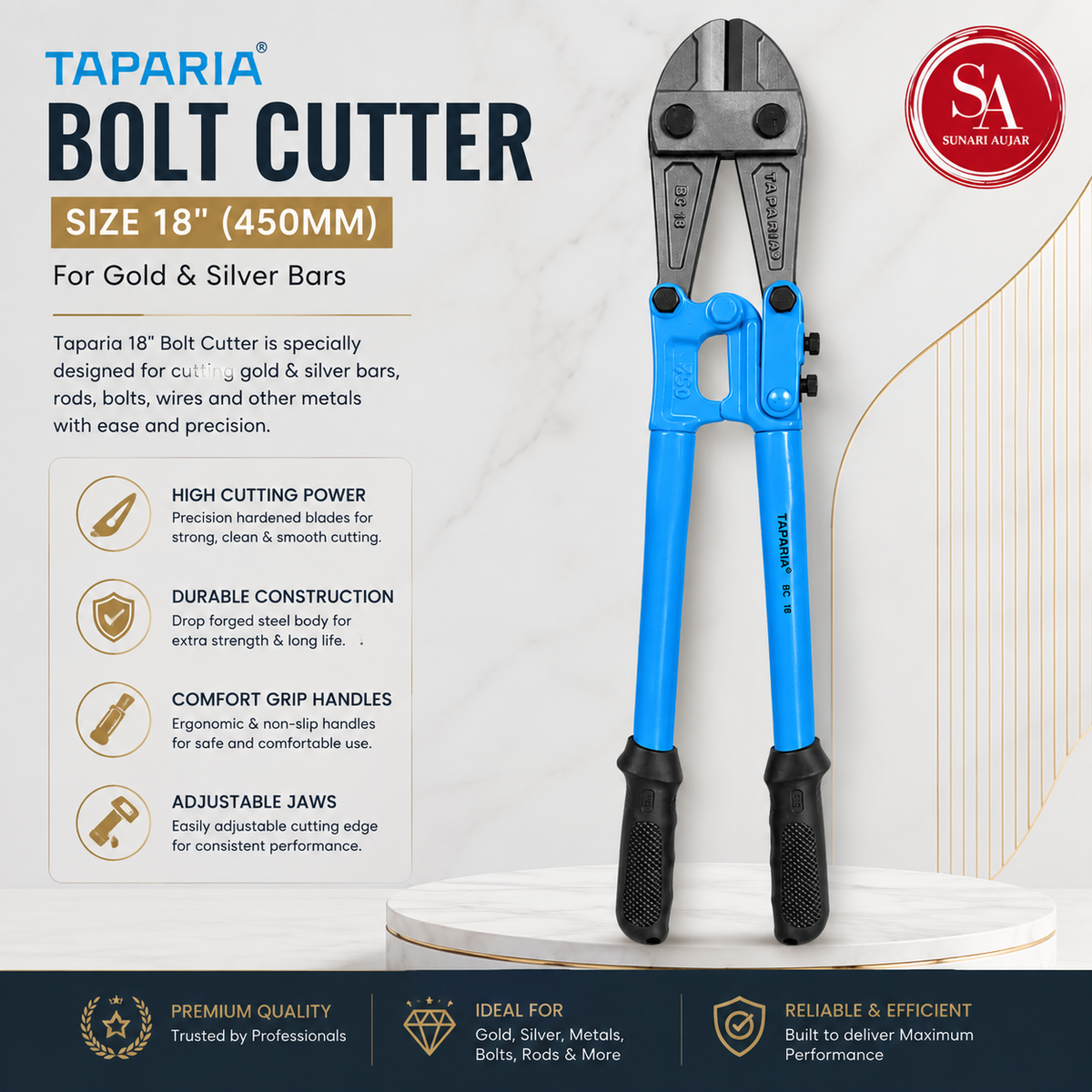 Taparia Bolt Cutter 18 inch for cutting gold and silver bars and biscuit