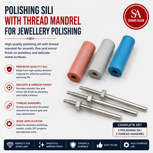 Jewellery polishing sili with thread mandrel for jewellery polishing