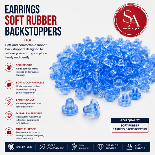 Soft Rubber Earring Backstoppers Silicone Ear Lock Backs for Stud Earrings (Blue)