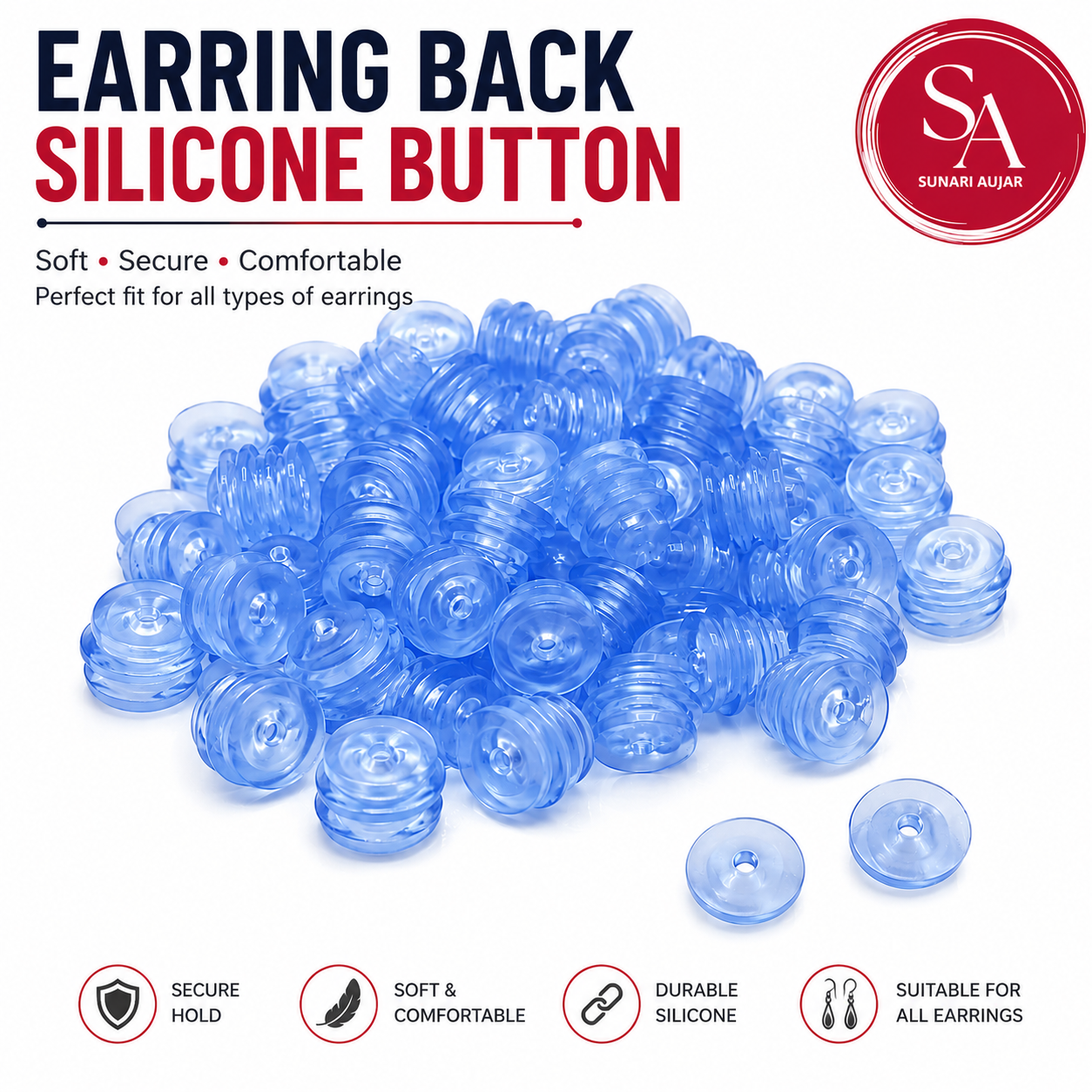 Earring Back Silicone soft button