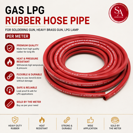 Gas LPG rubber hose pipe for soldering gun, heavy brass gun, lpg lamp per meter