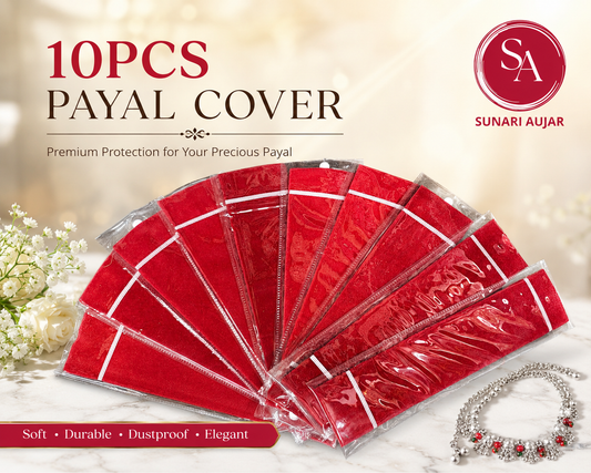 Payal and chain cover transparent velvet cover pack of 10pc