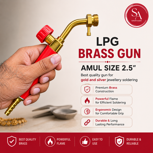 LPG Brass gun Amul Size 2.5" Best quality gun for gold and silver jewellery soldering