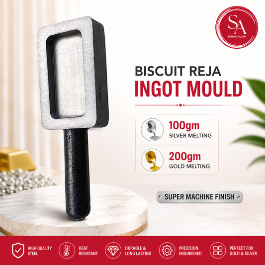 Biscuit Reja Ingot mould 100gm silver and 200gm Gold melting super machine finish