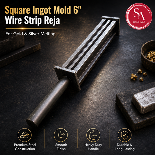 Square Ingot mpuld 6" wire strio reja for gold and silver melting