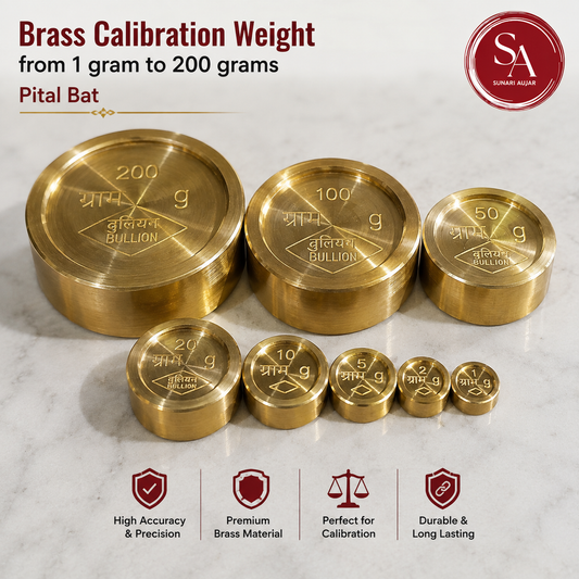 Brass calibration weight from 1 gram to 200 grams Pital bat