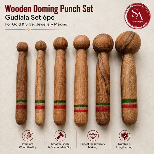 Wooden Doming punch set Gudiala set 6pc For gold and silver jewellery making