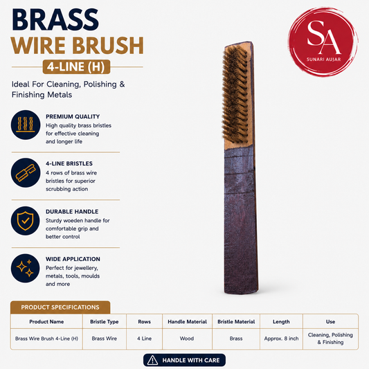 Brass Wire Brush 4-Line (H)