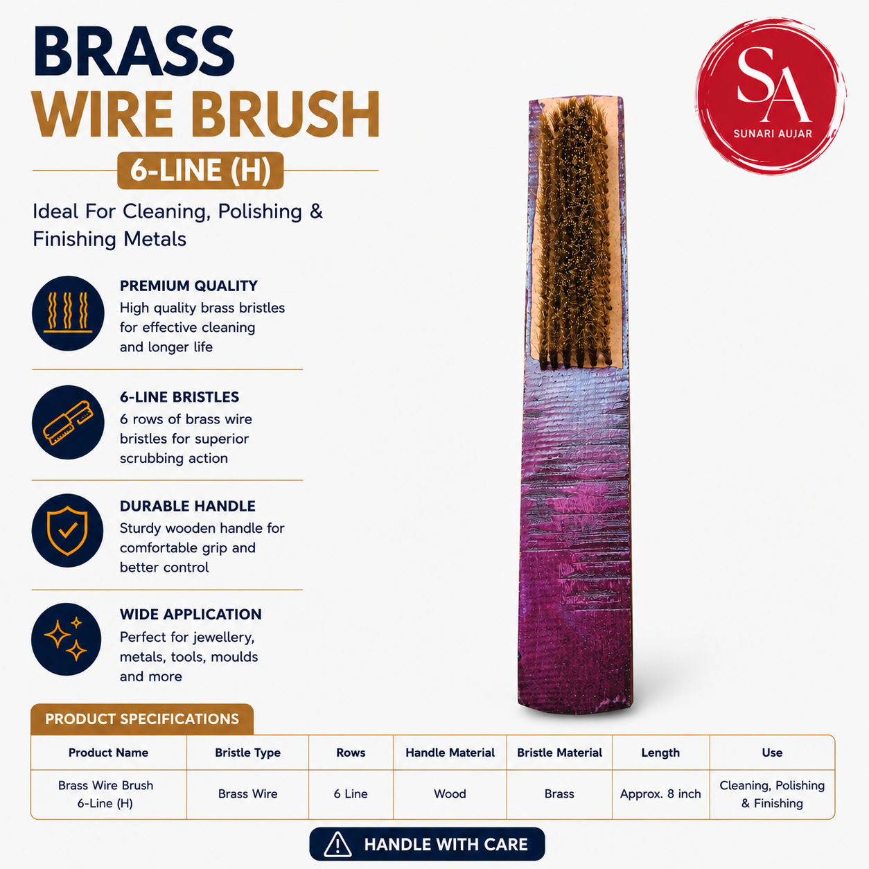 Brass Wire Brush 6-Line (H)