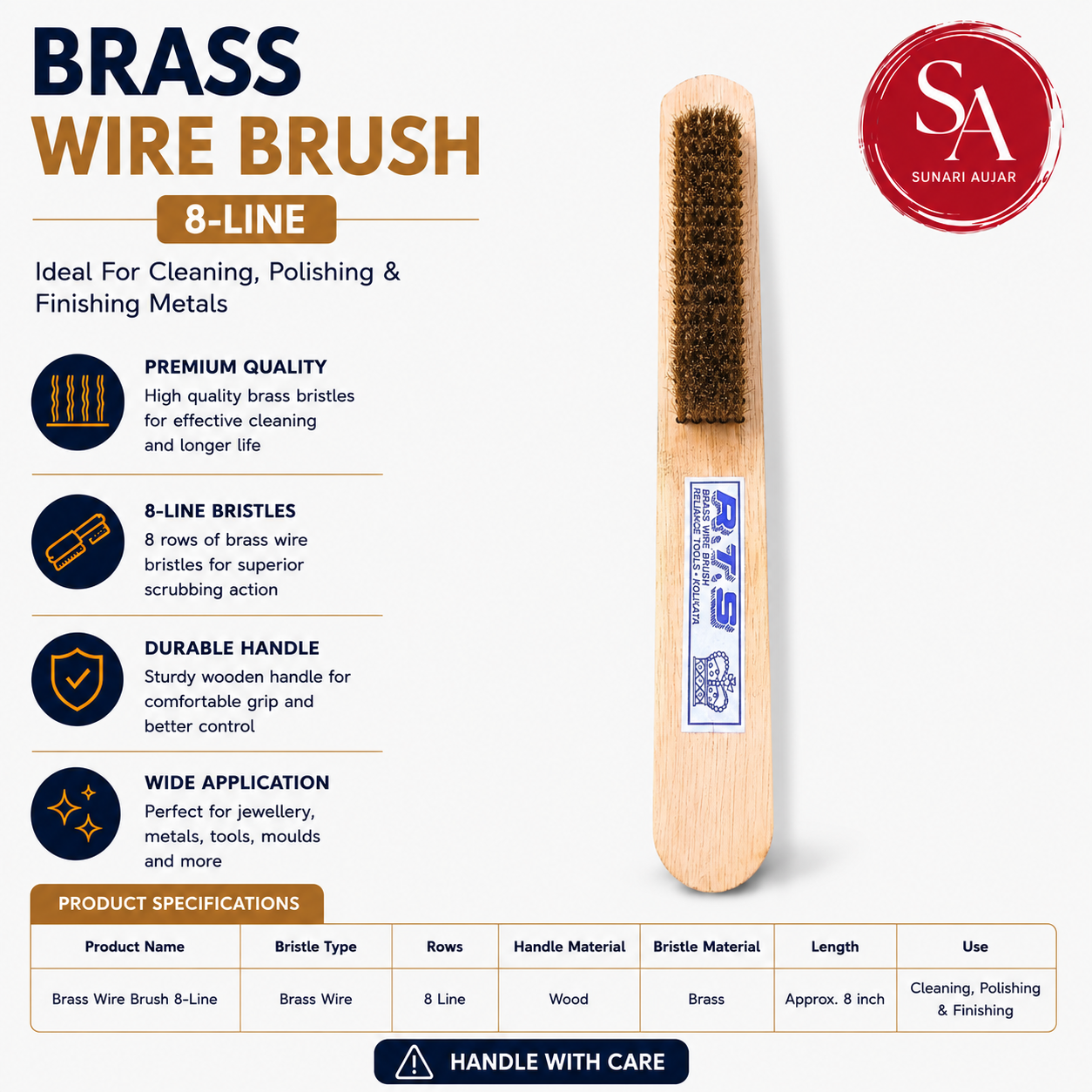 Brass Wire Brush 8-Line