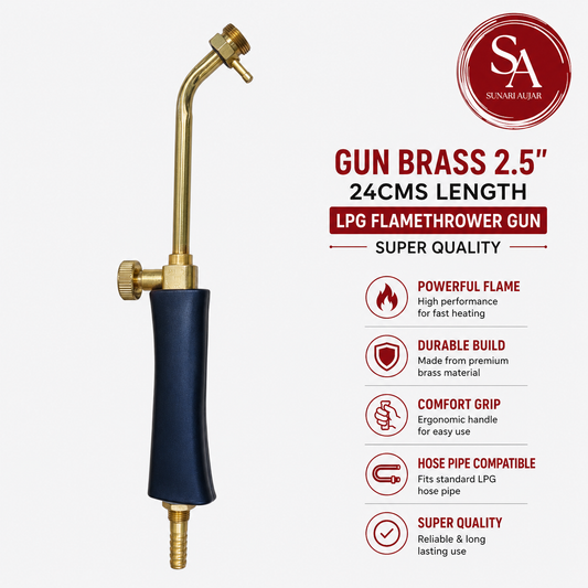 Gun Brass 2.5" 24cms Length LPG Flamethrower Gun Super Quality