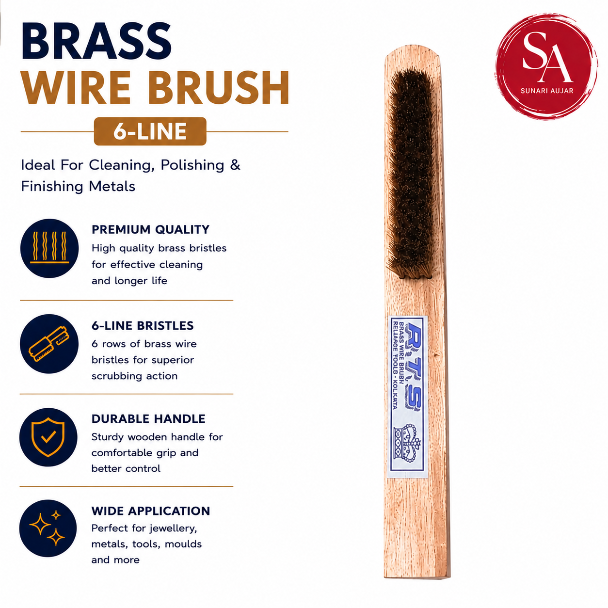Brass Wire Brush 6-Line