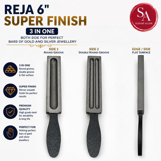 Reja Ingot mould 6" Wire strip Super machine finish 3 in 1 for gold and silver melting