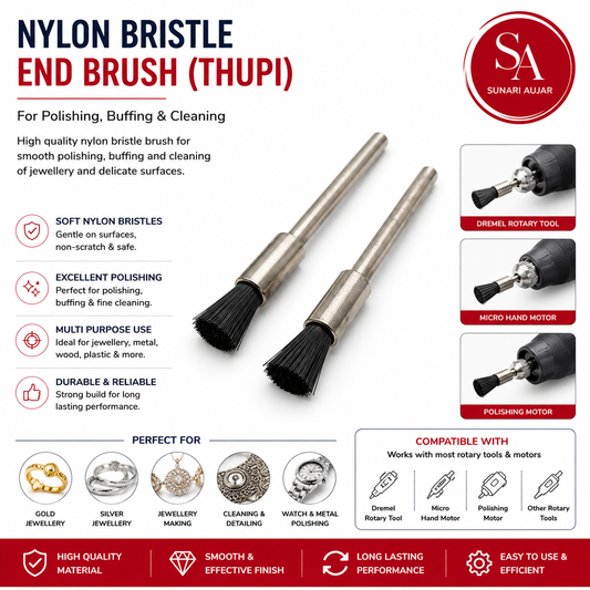 Black Stiff Thupi Brush for Polishing/Buffing/Cleaning for Dremel Rotary Tool, Micro Hand Motor, Polishing Motor for Jewellery Making