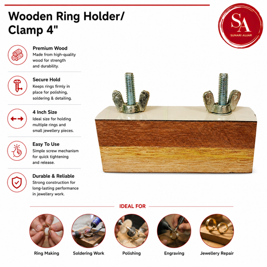 Wooden Ring Holder/Clamp 4"