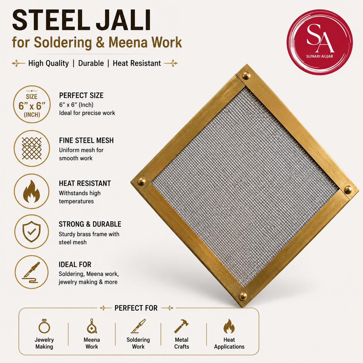 Steel Jali Square Size 6"X6"