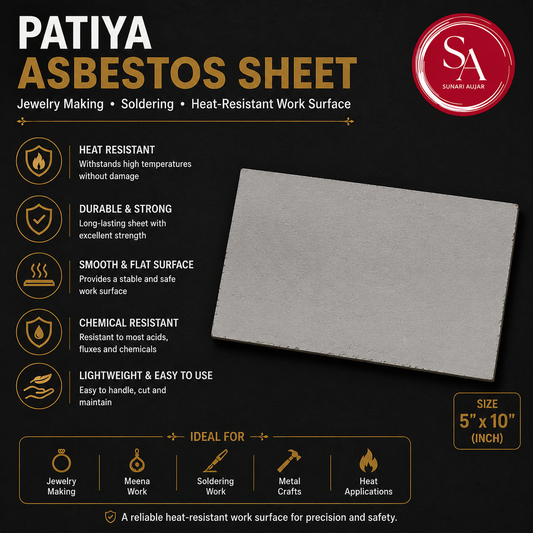 Patiya Asbestos Sheet Size 5"X10"Jewelry Making Soldering Heat-Resistant Work Surface