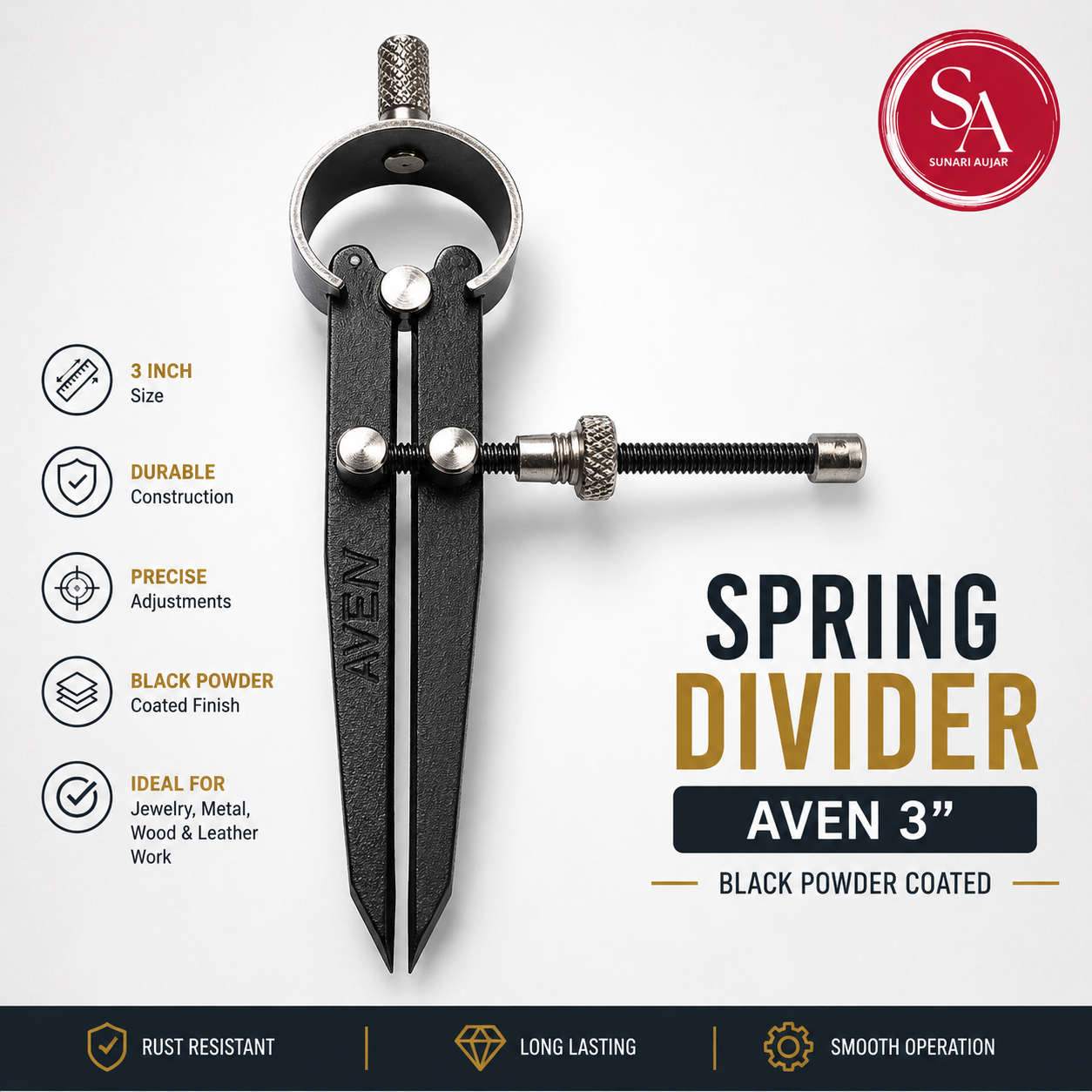 Spring Divider Aven 3" - Black Powder Coated