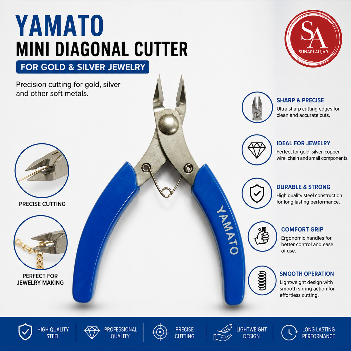 Yamato Mini diagonal cutter for gold and silver jewelry