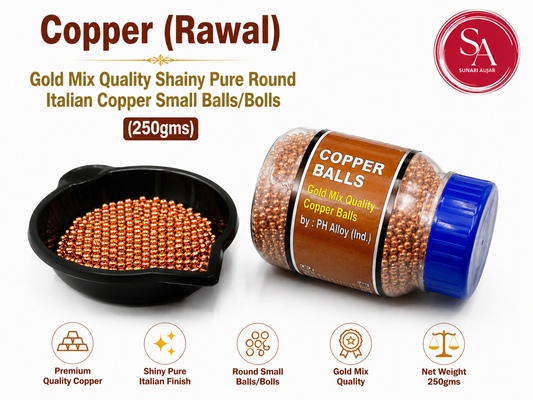 Copper (Rawal) Gold Mix Quality Shainy Pure Round Italian Copper Small Balls/Bolls (250gms)