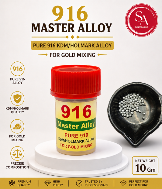 916 Master Alloy Pure 916 KDM/Holmark Alloy For Gold Mixing-10 Gm