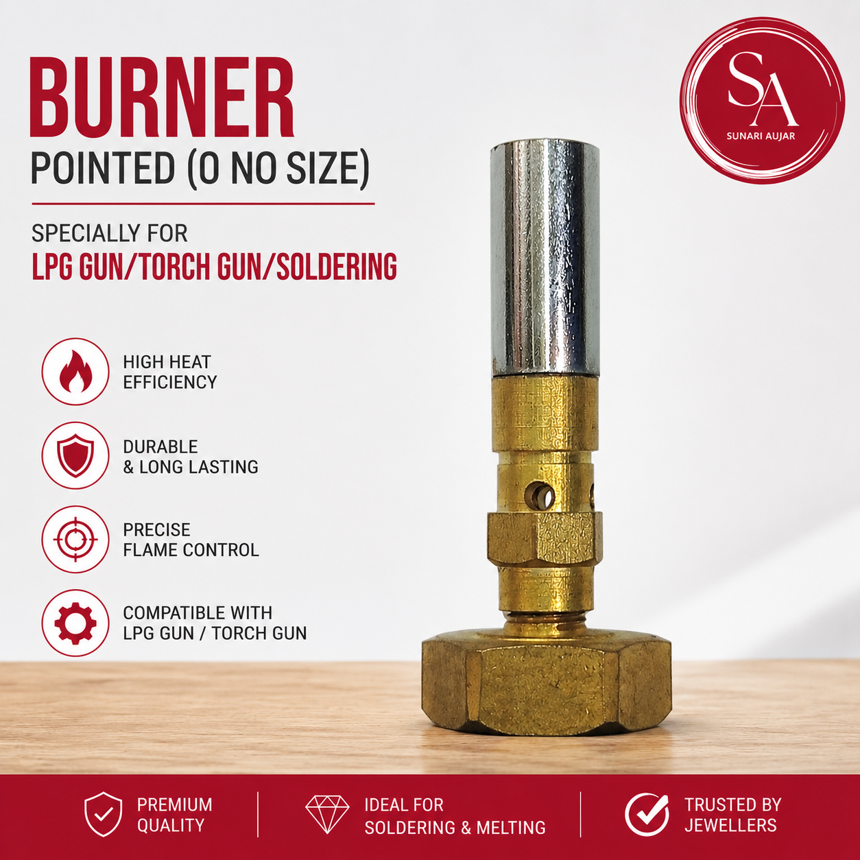 Burner Pointed ( 0 No Size) Specially For LPG Gun/Torch Gun/Soldering