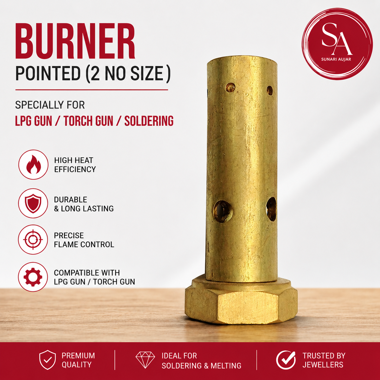 Burner pointed (2 no size ) Specially For LPG Gun / Torcu Gun / Soldring