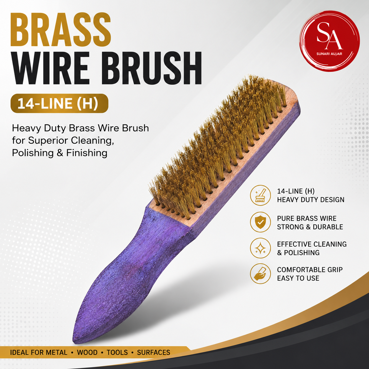 Brass Wire Brush 14-Line (H)