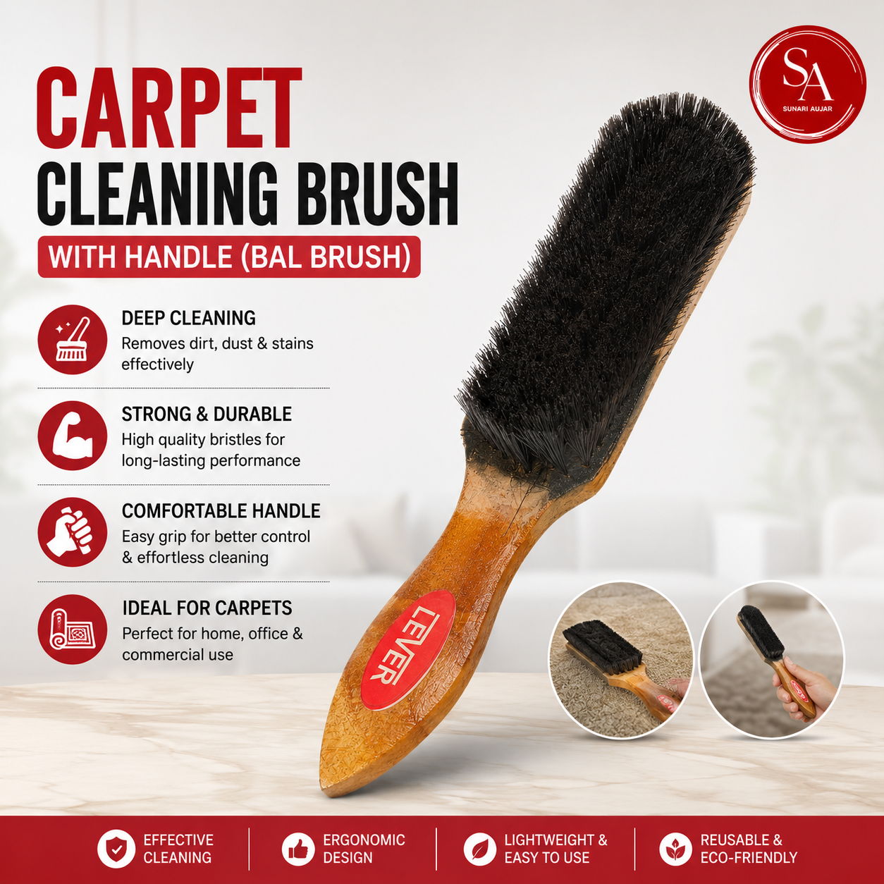 Brush Carpet Cleaninga With Handle (Bal Brush)