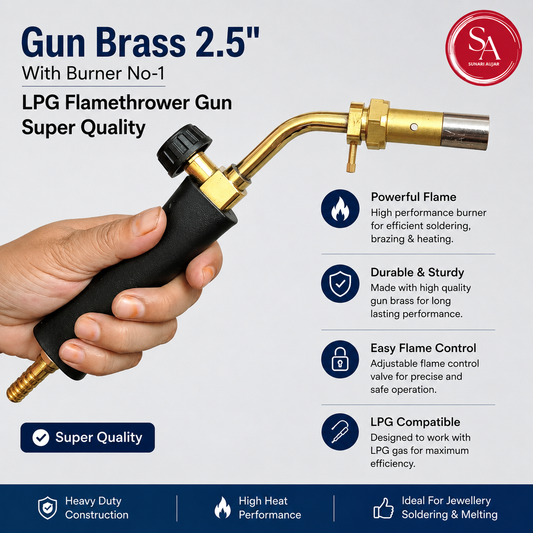 Gun Brass 2.5" With Burner No-1 LPG Flamethrower Gun Super Quality