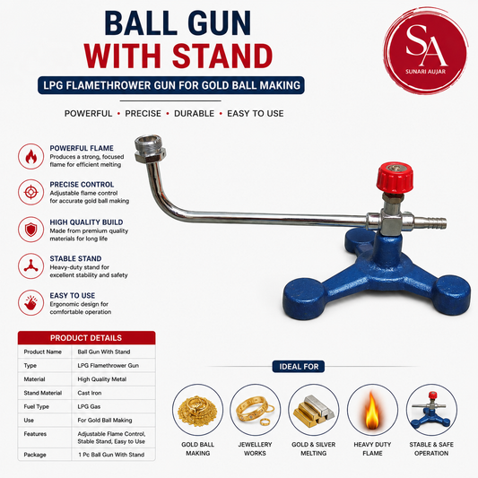Ball Gun With Stand LPG Flamethrower gun for gold ball making