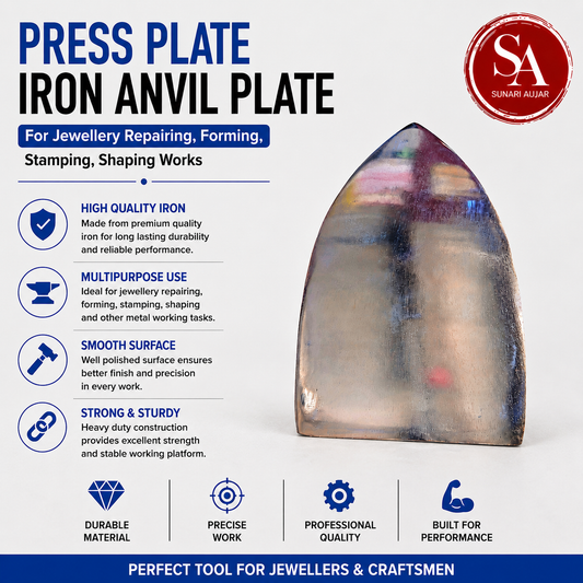 Press Plate Iron Anvil Plate For Jewellery Repairing, Forming, Stamping, Shaping Works