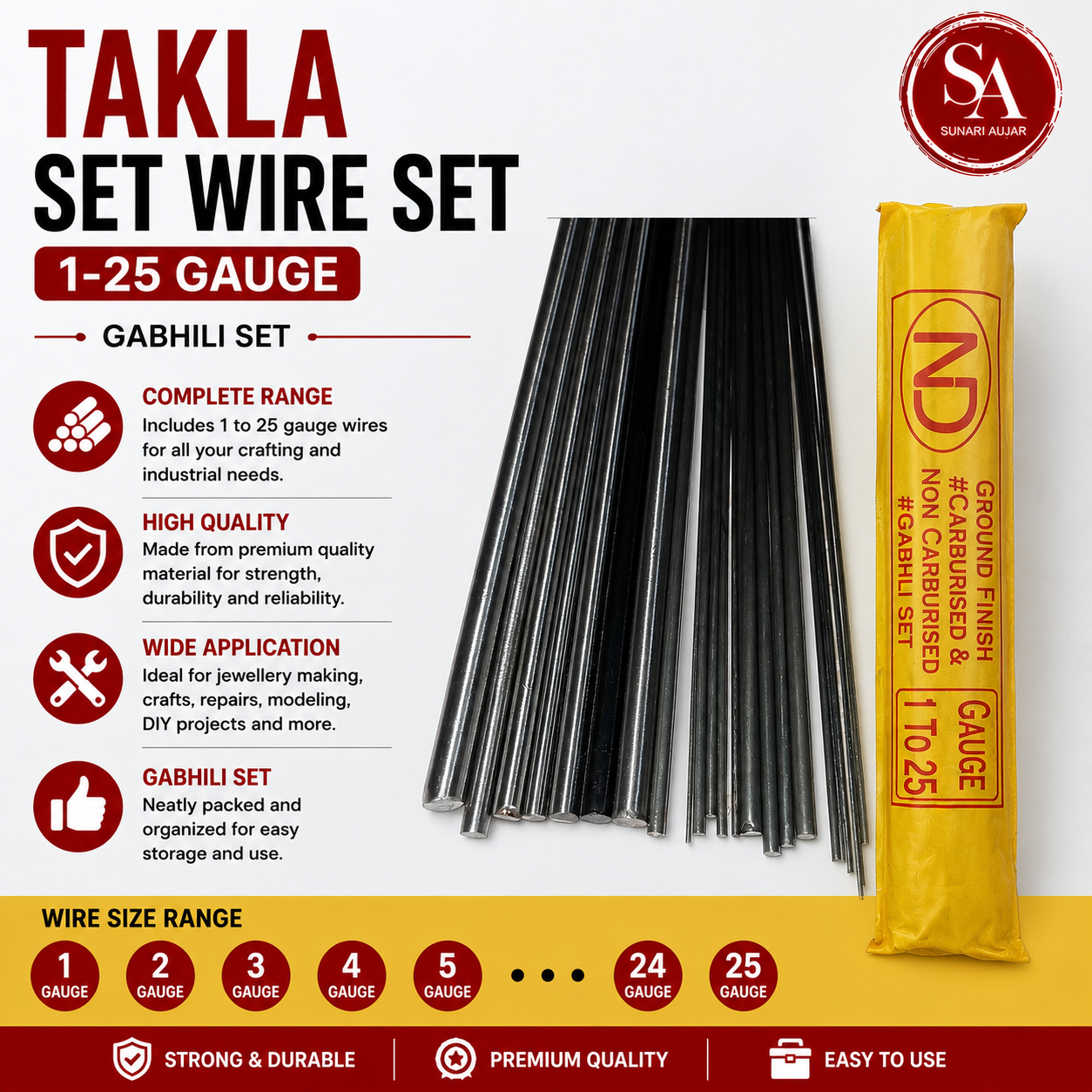 Takla Set Wire Set 1-25 Gauge Gabhili Set