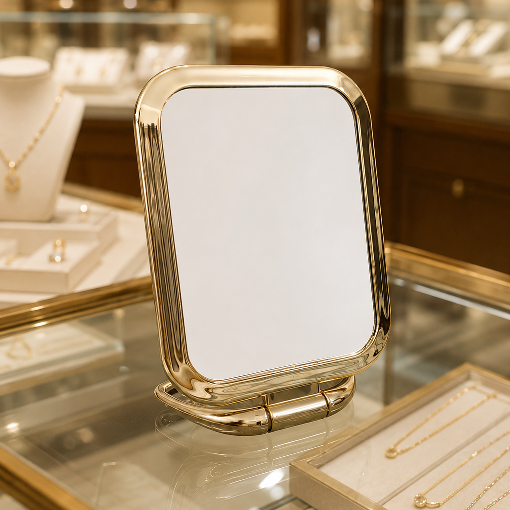Square shape Folding Counter Mirror for jewellery store