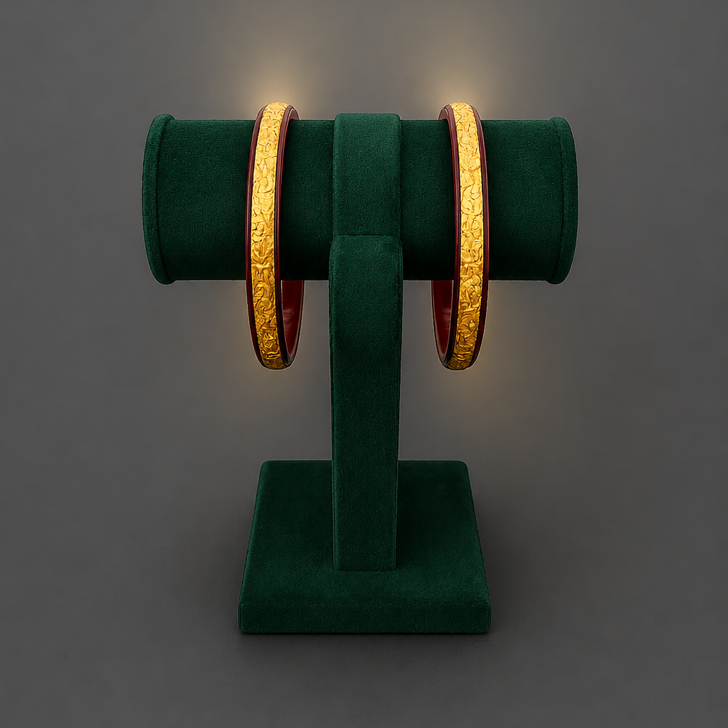 Bangle Stand sued soft fabric for bangles display and photography Bottle green colour