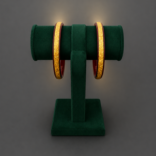 Bangle Stand sued soft fabric for bangles display and photography Bottle green colour