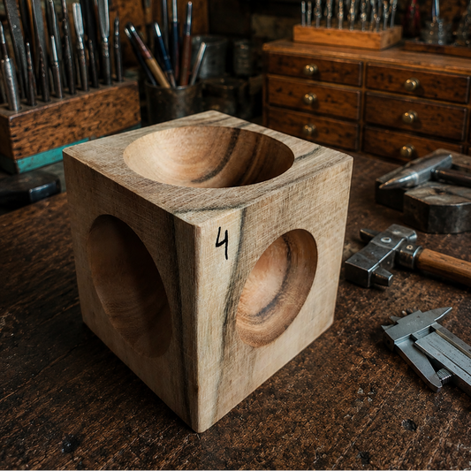Wooden Doming Block/Dapping block No-4 (9.2x9.2 cm)