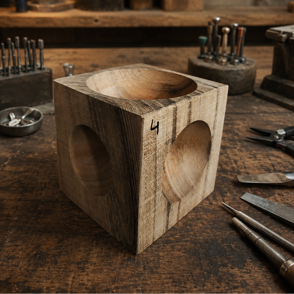 Wooden Doming Block/Dapping block No-4 (9.2x9.2 cm)